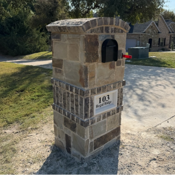 Stone and Brick Mailbox in McKinney, TX - Dallas masonry portfolio